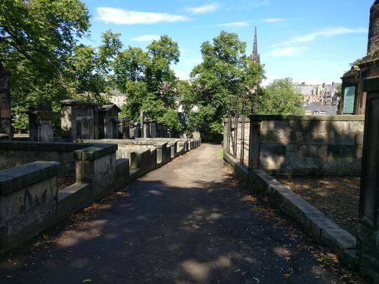 Turning right away from George Heriots School Greyfriars Kirkyard